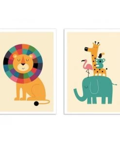 Wall Editions Décoration Murale Enfant 2 Affiches D'art 30 X 40 Cm