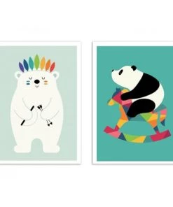 Wall Editions Décoration Murale Enfant 2 Affiches D'art 30 X 40 Cm