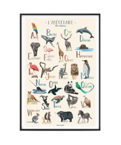 Wild & Poster Décoration Murale Enfant Affiche Abécédaire Des Animaux 40 X 60 Cm