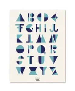 Youdoit Décoration Murale Enfant Affiche Alphabet Style Cubiste Rose 29,7x42cm -Décoration murale enfant Soldes affiche alphabet style cubiste bleu 29 7x42cm
