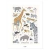 Lilipinso Décoration Murale Enfant Affiche Animaux En Papier Multicolore