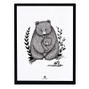 Lilipinso Décoration Murale Enfant Affiche Avec Cadre Ours En Bois Noir