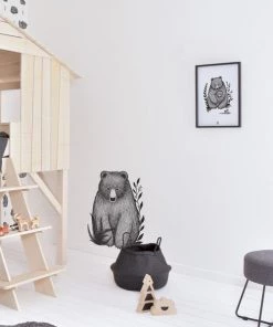Lilipinso Décoration Murale Enfant Affiche Avec Cadre Ours En Bois Noir -Décoration murale enfant Soldes affiche avec cadre ours en bois noir 3