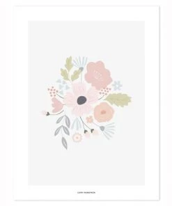 Lilipinso Décoration Murale Enfant Affiche Bouquet En Papier Multicolore