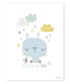 Lilipinso Décoration Murale Enfant Affiche Chat En Papier Bleu