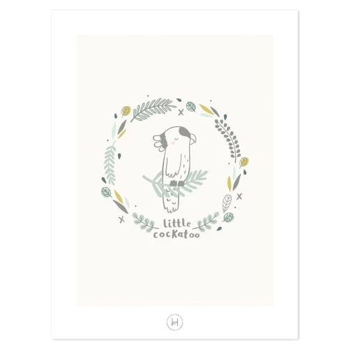 Lilipinso Décoration Murale Enfant Affiche Cockatoo En Papier Vert 1 Lilipinso Décoration Murale Enfant Affiche Cockatoo En Papier Vert