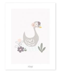 Lilipinso Décoration Murale Enfant Affiche Cygne En Papier Beige