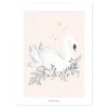 Lilipinso Décoration Murale Enfant Affiche Cygne En Papier Rose