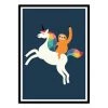 Wall Editions Décoration Murale Enfant Affiche D'art Avec Cadre Bois Noir - 30 X 40 Cm
