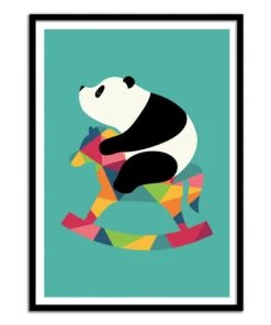 Wall Editions Décoration Murale Enfant Affiche D'art Avec Cadre Bois Noir - 30 X 40 Cm