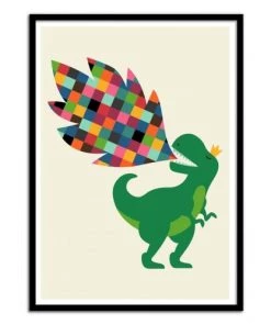 Wall Editions Décoration Murale Enfant Affiche D'art Avec Cadre Bois Noir - 30 X 40 Cm