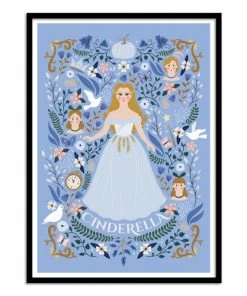 Wall Editions Décoration Murale Enfant Affiche D'art Avec Cadre Bois Noir - 30 X 40 Cm