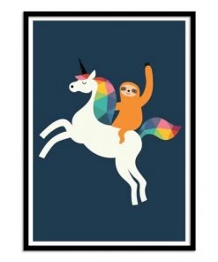 Wall Editions Décoration Murale Enfant Affiche D'art Avec Cadre Bois Noir - 50 X 70 Cm