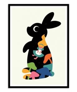 Wall Editions Décoration Murale Enfant Affiche D'art Avec Cadre Bois Noir - 50 X 70 Cm