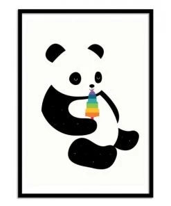 Wall Editions Décoration Murale Enfant Affiche D'art Avec Cadre Bois Noir - 50 X 70 Cm