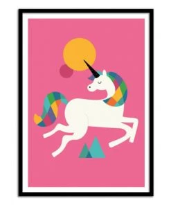 Wall Editions Décoration Murale Enfant Affiche D'art Avec Cadre Bois Noir - 50 X 70 Cm