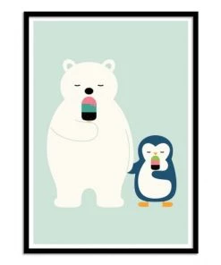 Wall Editions Décoration Murale Enfant Affiche D'art Avec Cadre Bois Noir - 50 X 70 Cm