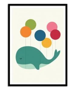 Wall Editions Décoration Murale Enfant Affiche D'art Avec Cadre Bois Noir - 50 X 70 Cm