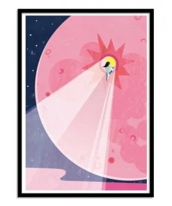 Wall Editions Décoration Murale Enfant Affiche D'art Avec Cadre Bois Noir - 50 X 70 Cm