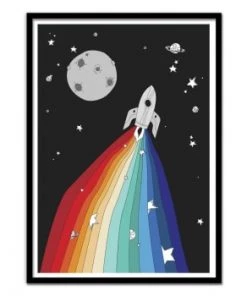 Wall Editions Décoration Murale Enfant Affiche D'art Enfant 50 X 70 Cm -Décoration murale enfant Soldes affiche d art avec cadre bois noir 50 x 70 cm 77