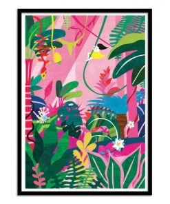 Wall Editions Décoration Murale Enfant Affiche D'art Avec Cadre Bois Noir - 50 X 70 Cm