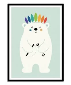 Wall Editions Décoration Murale Enfant Affiche D'art Avec Cadre Bois Noir - 50 X 70 Cm