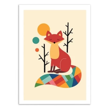 Wall Editions Décoration Murale Enfant Affiche D'art Avec Cadre Bois Noir - Rainbow Fox - 30 X 40 Cm 2 Wall Editions Décoration Murale Enfant Affiche D'art Avec Cadre Bois Noir - Rainbow Fox - 30 X 40 Cm – Image 2