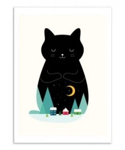 Wall Editions Décoration Murale Enfant Affiche D'art Avec Cadre Bois Noir - 50 X 70 Cm -Décoration murale enfant Soldes affiche d art enfant 50 x 70 cm 160