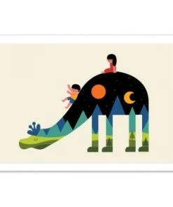 Wall Editions Décoration Murale Enfant Affiche D'art Avec Cadre Bois Noir - 50 X 70 Cm -Décoration murale enfant Soldes affiche d art enfant 50 x 70 cm 73