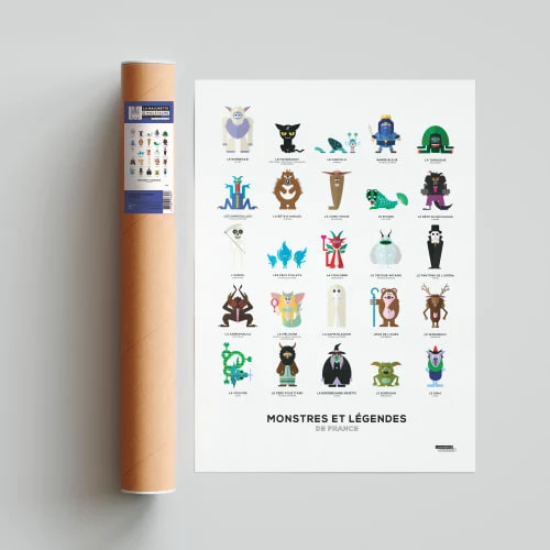 La Majorette à Moustache Décoration Murale Enfant Affiche D'art Monstres Et Légendes De France 50 X 70 Cm 4 La Majorette à Moustache Décoration Murale Enfant Affiche D'art Monstres Et Légendes De France 50 X 70 Cm – Image 4