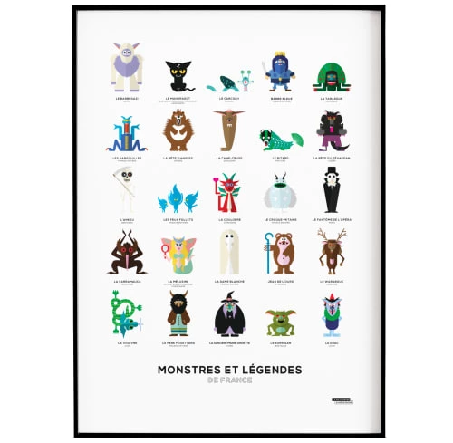 La Majorette à Moustache Décoration Murale Enfant Affiche D'art Monstres Et Légendes De France 50 X 70 Cm 1 La Majorette à Moustache Décoration Murale Enfant Affiche D'art Monstres Et Légendes De France 50 X 70 Cm