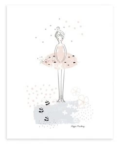 Lilipinso Décoration Murale Enfant Affiche Danseuse En Papier Rose
