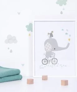 Lilipinso Décoration Murale Enfant Affiche éléphant En Papier Gris -Décoration murale enfant Soldes affiche elephant en papier gris 2
