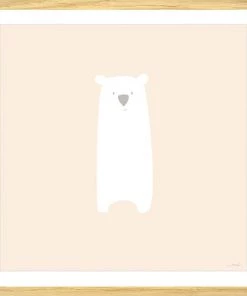 Hexoa Décoration Murale Enfant Affiche Enfant Grizzly Mimi Sous Cadre Bois 50x50