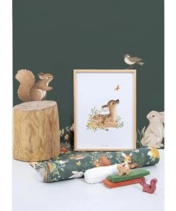 Lilipinso Décoration Murale Enfant Affiche Faon En Papier Orange -Décoration murale enfant Soldes affiche faon en papier orange 3