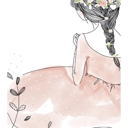 Lilipinso Décoration Murale Enfant Affiche Fillette En Papier Rose Pâle 5 Lilipinso Décoration Murale Enfant Affiche Fillette En Papier Rose Pâle – Image 5