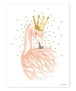 Lilipinso Décoration Murale Enfant Affiche Flamant En Papier Rose