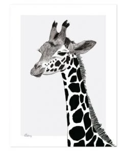 Lilipinso Décoration Murale Enfant Affiche Girafe En Papier Noir
