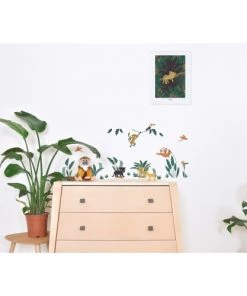 Lilipinso Décoration Murale Enfant Affiche Guepard En Papier Vert -Décoration murale enfant Soldes affiche guepard en papier vert 2