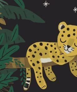 Lilipinso Décoration Murale Enfant Affiche Guepard En Papier Vert -Décoration murale enfant Soldes affiche guepard en papier vert 4