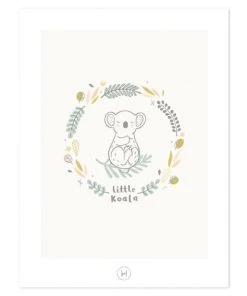 Lilipinso Décoration Murale Enfant Affiche Koala En Papier Vert