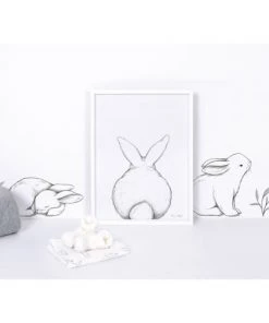 Lilipinso Décoration Murale Enfant Affiche Lapin Dos En Papier Blanc -Décoration murale enfant Soldes affiche lapin dos en papier blanc 4