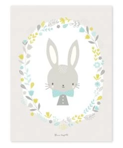 Lilipinso Décoration Murale Enfant Affiche Lapin En Papier Beige