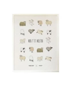 Maison Thuret Décoration Murale Enfant Affiche Mon P'tit Mouton 40 X 50 Cm