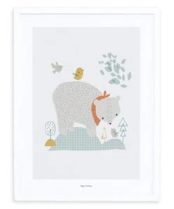 Lilipinso Décoration Murale Enfant Affiche Ours En Papier Gris -Décoration murale enfant Soldes affiche ours en papier gris 2