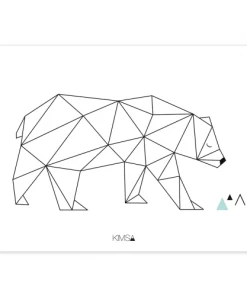 Lilipinso Décoration Murale Enfant Affiche Ours En Papier Noir