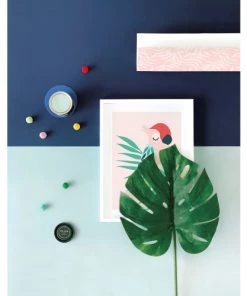 Lilipinso Décoration Murale Enfant Affiche Perroquet En Papier Rose -Décoration murale enfant Soldes affiche perroquet en papier rose 5