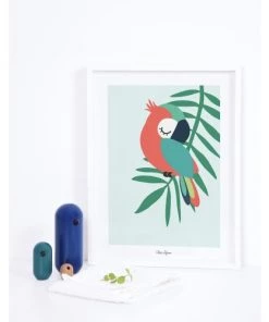 Lilipinso Décoration Murale Enfant Affiche Perroquet En Papier Vert -Décoration murale enfant Soldes affiche perroquet en papier vert 2