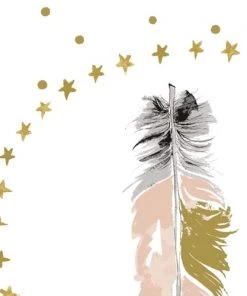 Lilipinso Décoration Murale Enfant Affiche Plume En Papier Rose -Décoration murale enfant Soldes affiche plume en papier rose 1