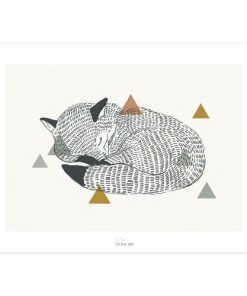 Lilipinso Décoration Murale Enfant Affiche Renard En Coton Gris